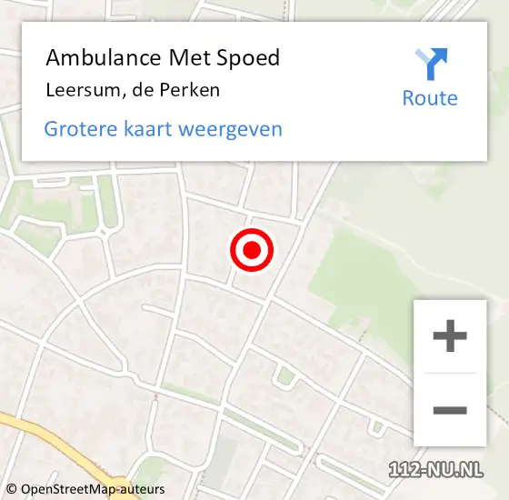Locatie op kaart van de 112 melding: Ambulance Met Spoed Naar Leersum, de Perken op 21 december 2014 17:00