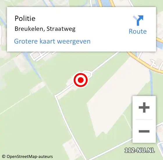 Locatie op kaart van de 112 melding: Politie Breukelen, Straatweg op 21 december 2014 18:27