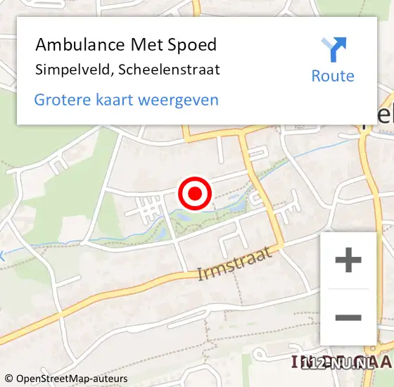 Locatie op kaart van de 112 melding: Ambulance Met Spoed Naar Simpelveld, Scheelenstraat op 21 december 2014 19:10