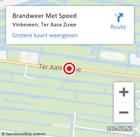 Locatie op kaart van de 112 melding: Brandweer Met Spoed Naar Vinkeveen, Ter Aase Zuwe op 21 december 2014 19:13