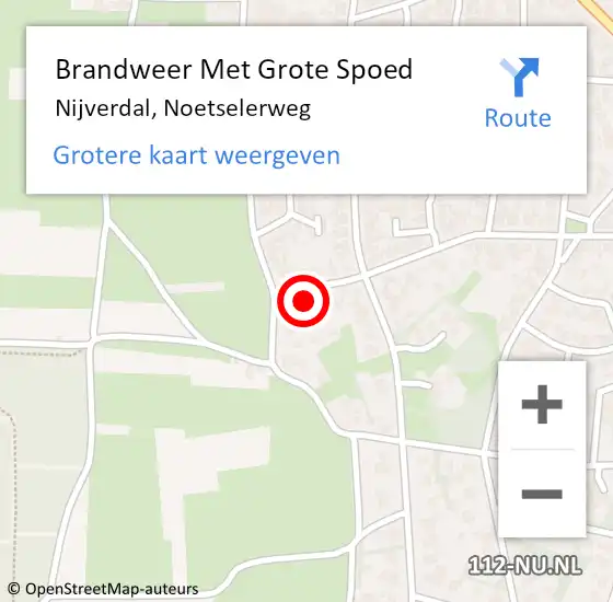 Locatie op kaart van de 112 melding: Brandweer Met Grote Spoed Naar Nijverdal, Noetselerweg op 21 december 2014 19:33