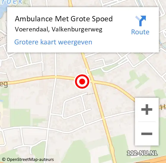 Locatie op kaart van de 112 melding: Ambulance Met Grote Spoed Naar Voerendaal, Valkenburgerweg op 21 december 2014 20:47