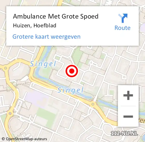 Locatie op kaart van de 112 melding: Ambulance Met Grote Spoed Naar Huizen, Hoefblad op 21 december 2014 21:14