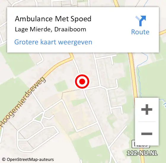 Locatie op kaart van de 112 melding: Ambulance Met Spoed Naar Lage Mierde, Draaiboom op 21 december 2014 23:50