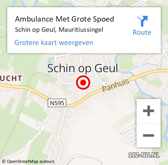 Locatie op kaart van de 112 melding: Ambulance Met Grote Spoed Naar Schin op Geul, Mauritiussingel op 22 december 2014 00:55