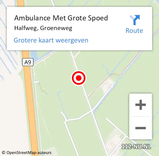 Locatie op kaart van de 112 melding: Ambulance Met Grote Spoed Naar Halfweg, Groeneweg op 22 december 2014 03:48