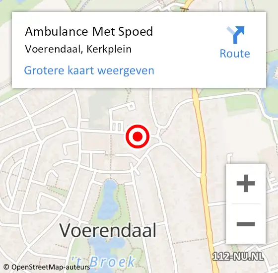 Locatie op kaart van de 112 melding: Ambulance Met Spoed Naar Voerendaal, Kerkplein op 22 december 2014 08:21