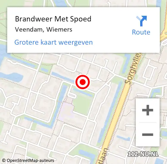 Locatie op kaart van de 112 melding: Brandweer Met Spoed Naar Veendam, Wiemers op 22 december 2014 08:41