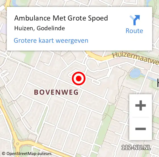 Locatie op kaart van de 112 melding: Ambulance Met Grote Spoed Naar Huizen, Godelinde op 22 december 2014 08:55