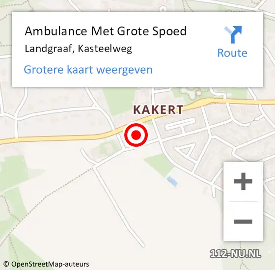 Locatie op kaart van de 112 melding: Ambulance Met Grote Spoed Naar Landgraaf, Kasteelweg op 22 december 2014 09:32