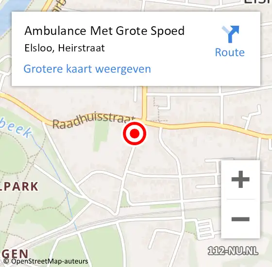 Locatie op kaart van de 112 melding: Ambulance Met Grote Spoed Naar Elsloo, Heirstraat op 22 december 2014 10:51