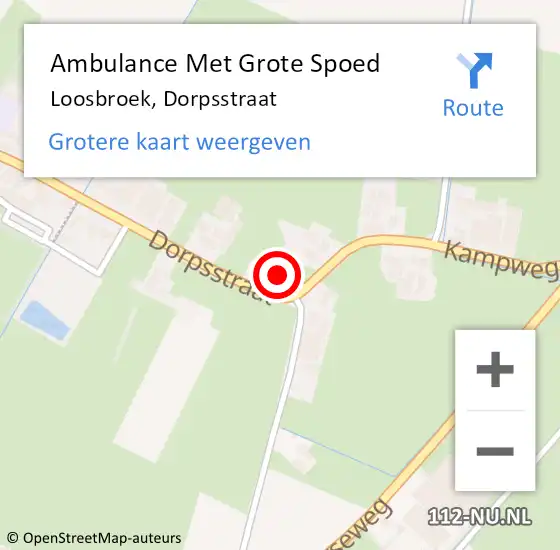 Locatie op kaart van de 112 melding: Ambulance Met Grote Spoed Naar Loosbroek, Dorpsstraat op 22 december 2014 11:10