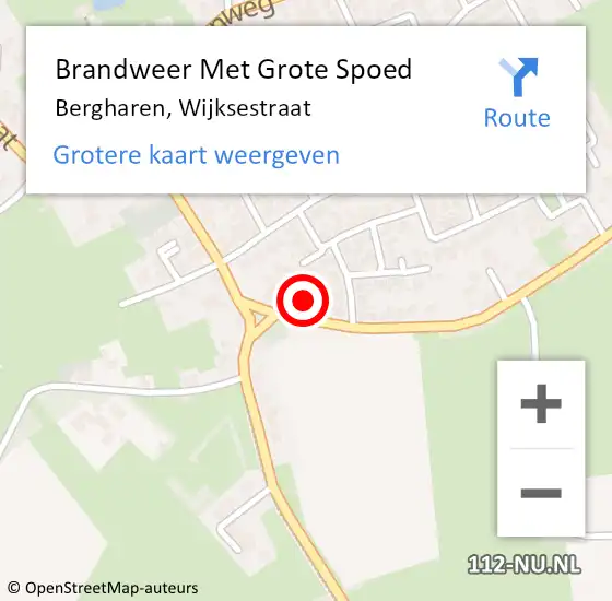 Locatie op kaart van de 112 melding: Brandweer Met Grote Spoed Naar Bergharen, Wijksestraat op 22 december 2014 11:19