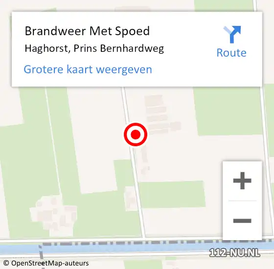 Locatie op kaart van de 112 melding: Brandweer Met Spoed Naar Haghorst, Prins Bernhardweg op 22 december 2014 14:31