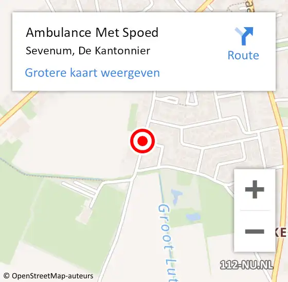 Locatie op kaart van de 112 melding: Ambulance Met Spoed Naar Sevenum, De Kantonnier op 22 december 2014 14:47