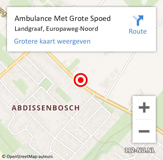 Locatie op kaart van de 112 melding: Ambulance Met Grote Spoed Naar Landgraaf, Europaweg-Noord op 22 december 2014 15:36