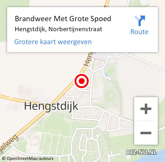 Locatie op kaart van de 112 melding: Brandweer Met Grote Spoed Naar Hengstdijk, Norbertijnenstraat op 22 december 2014 16:15