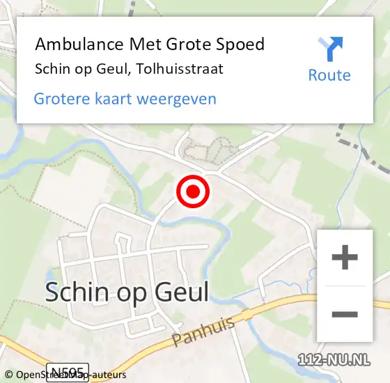 Locatie op kaart van de 112 melding: Ambulance Met Grote Spoed Naar Schin op Geul, Tolhuisstraat op 25 oktober 2013 08:48