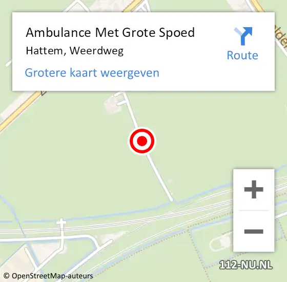 Locatie op kaart van de 112 melding: Ambulance Met Grote Spoed Naar Hattem, Weerdweg op 22 december 2014 16:42