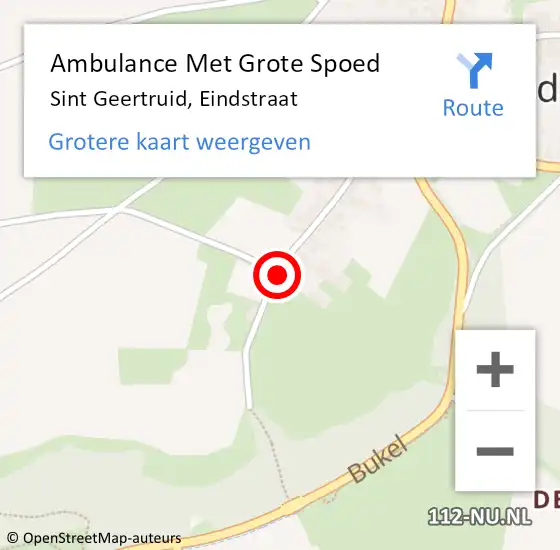 Locatie op kaart van de 112 melding: Ambulance Met Grote Spoed Naar Sint Geertruid, Eindstraat op 25 oktober 2013 09:01