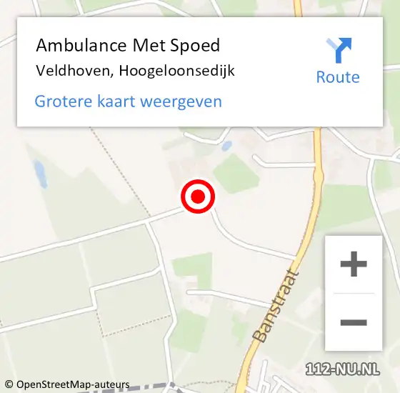 Locatie op kaart van de 112 melding: Ambulance Met Spoed Naar Veldhoven, Hoogeloonsedijk op 22 december 2014 18:58