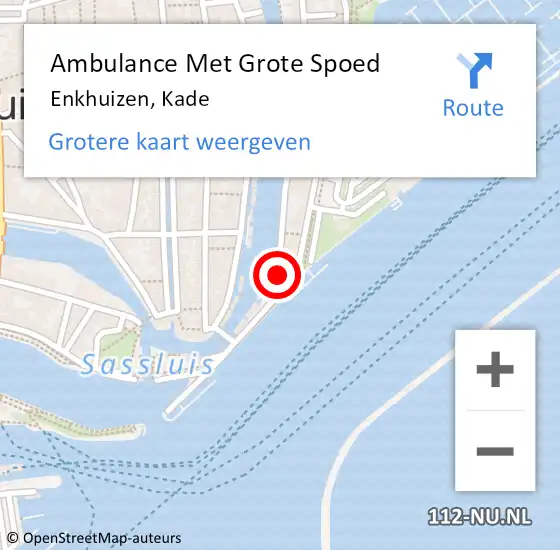 Locatie op kaart van de 112 melding: Ambulance Met Grote Spoed Naar Enkhuizen, Kade op 22 december 2014 22:05