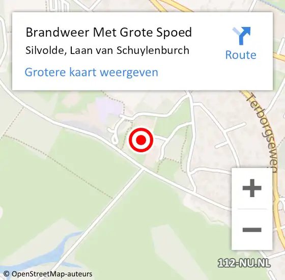 Locatie op kaart van de 112 melding: Brandweer Met Grote Spoed Naar Silvolde, Laan van Schuylenburch op 22 december 2014 23:31