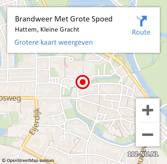 Locatie op kaart van de 112 melding: Brandweer Met Grote Spoed Naar Hattem, Kleine Gracht op 22 december 2014 23:39