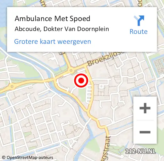 Locatie op kaart van de 112 melding: Ambulance Met Spoed Naar Abcoude, Dokter Van Doornplein op 23 december 2014 00:47