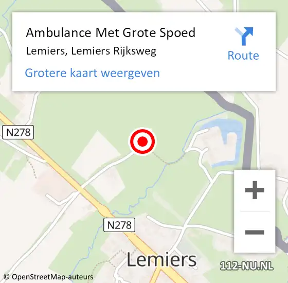 Locatie op kaart van de 112 melding: Ambulance Met Grote Spoed Naar Lemiers, Lemiers Rijksweg op 23 december 2014 03:44