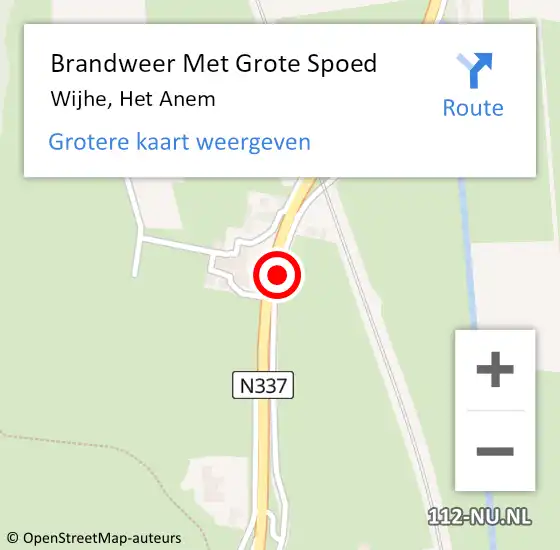 Locatie op kaart van de 112 melding: Brandweer Met Grote Spoed Naar Wijhe, Het Anem op 23 december 2014 08:06