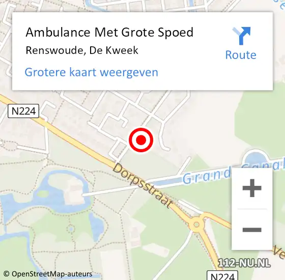 Locatie op kaart van de 112 melding: Ambulance Met Grote Spoed Naar Renswoude, De Kweek op 23 december 2014 08:21