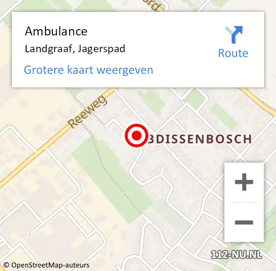 Locatie op kaart van de 112 melding: Ambulance Landgraaf, Jagerspad op 23 december 2014 08:21