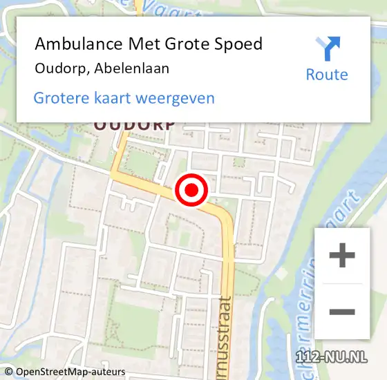 Locatie op kaart van de 112 melding: Ambulance Met Grote Spoed Naar Oudorp, Abelenlaan op 23 december 2014 09:00