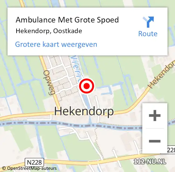 Locatie op kaart van de 112 melding: Ambulance Met Grote Spoed Naar Hekendorp, Oostkade op 23 december 2014 09:16