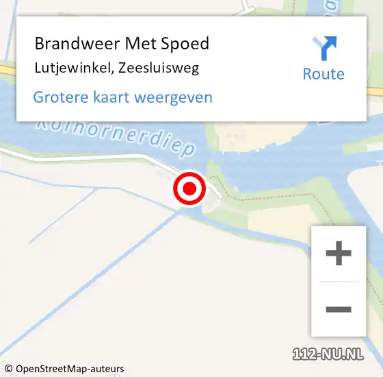 Locatie op kaart van de 112 melding: Brandweer Met Spoed Naar Lutjewinkel, Zeesluisweg op 23 december 2014 11:22