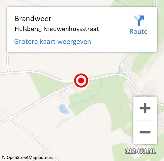 Locatie op kaart van de 112 melding: Brandweer Hulsberg, Nieuwenhuysstraat op 25 oktober 2013 10:02