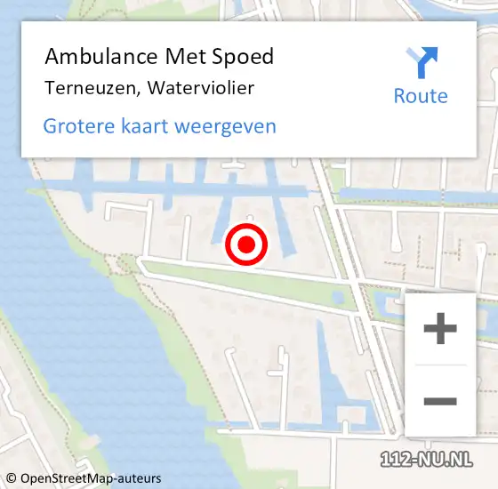 Locatie op kaart van de 112 melding: Ambulance Met Spoed Naar Terneuzen, Waterviolier op 25 oktober 2013 10:05