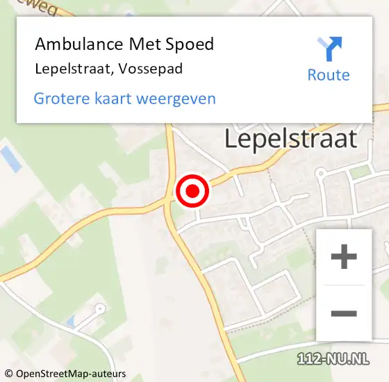 Locatie op kaart van de 112 melding: Ambulance Met Spoed Naar Lepelstraat, Vossepad op 23 december 2014 13:16