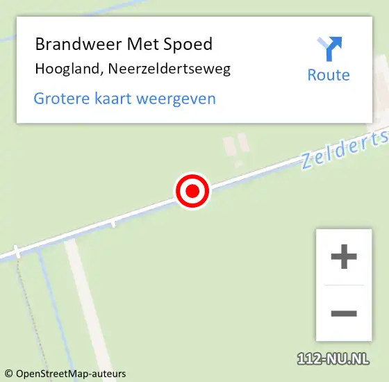 Locatie op kaart van de 112 melding: Brandweer Met Spoed Naar Hoogland, Neerzeldertseweg op 23 december 2014 13:59