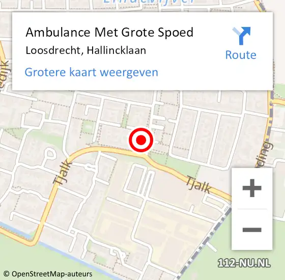 Locatie op kaart van de 112 melding: Ambulance Met Grote Spoed Naar Loosdrecht, Hallincklaan op 23 december 2014 14:36