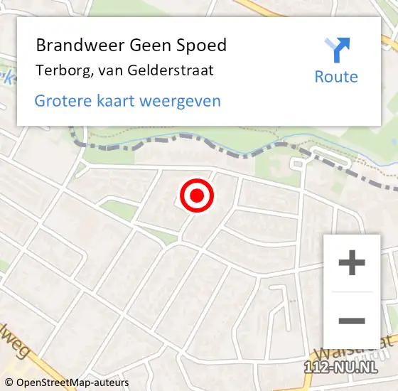 Locatie op kaart van de 112 melding: Brandweer Geen Spoed Naar Terborg, van Gelderstraat op 23 december 2014 14:36