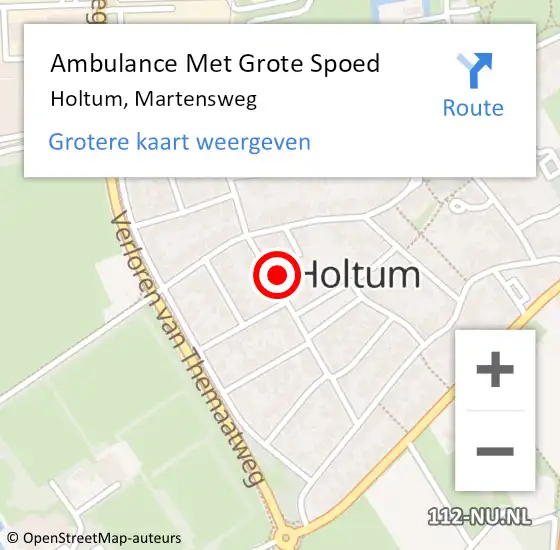 Locatie op kaart van de 112 melding: Ambulance Met Grote Spoed Naar Holtum, Martensweg op 23 december 2014 16:00