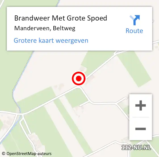 Locatie op kaart van de 112 melding: Brandweer Met Grote Spoed Naar Manderveen, Beltweg op 23 december 2014 16:44