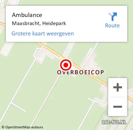 Locatie op kaart van de 112 melding: Ambulance Maasbracht, Heidepark op 23 december 2014 17:18