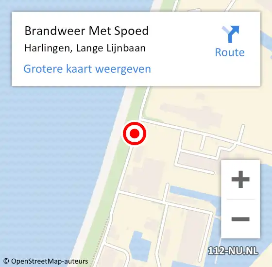 Locatie op kaart van de 112 melding: Brandweer Met Spoed Naar Harlingen, Lange Lijnbaan op 23 december 2014 17:26