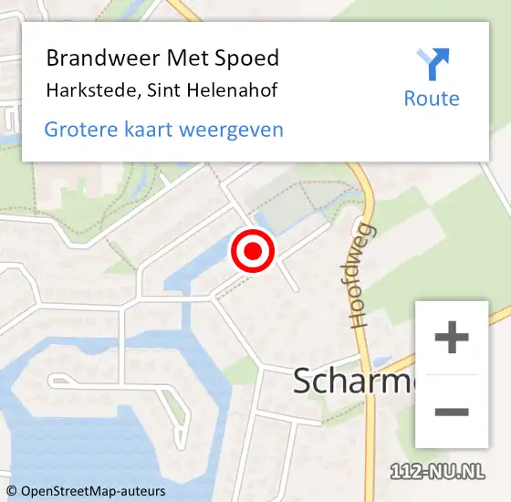 Locatie op kaart van de 112 melding: Brandweer Met Spoed Naar Harkstede, Sint Helenahof op 23 december 2014 17:43