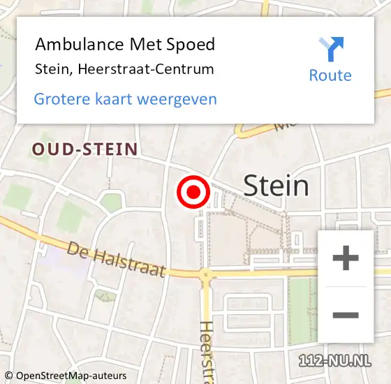 Locatie op kaart van de 112 melding: Ambulance Met Spoed Naar Stein, Heerstraat-Centrum op 23 december 2014 20:16