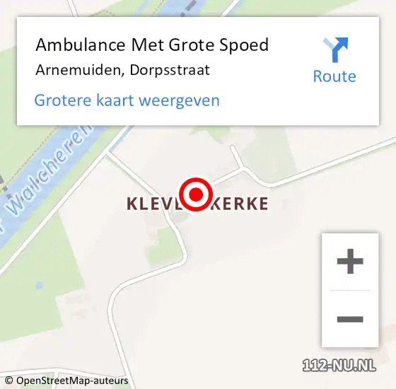 Locatie op kaart van de 112 melding: Ambulance Met Grote Spoed Naar Arnemuiden, Dorpsstraat op 23 december 2014 20:28