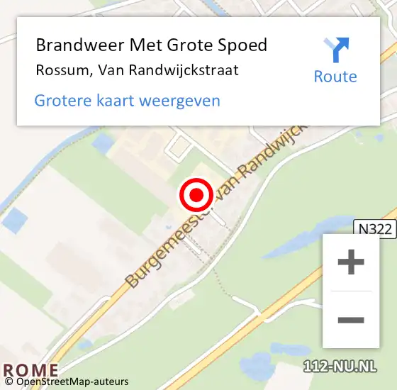 Locatie op kaart van de 112 melding: Brandweer Met Grote Spoed Naar Rossum, Van Randwijckstraat op 23 december 2014 20:35